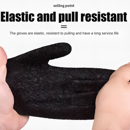 Purple anti-slip fishing gloves with latex coating and magnetic clip for puncture protection in left or right hand, 25cm length