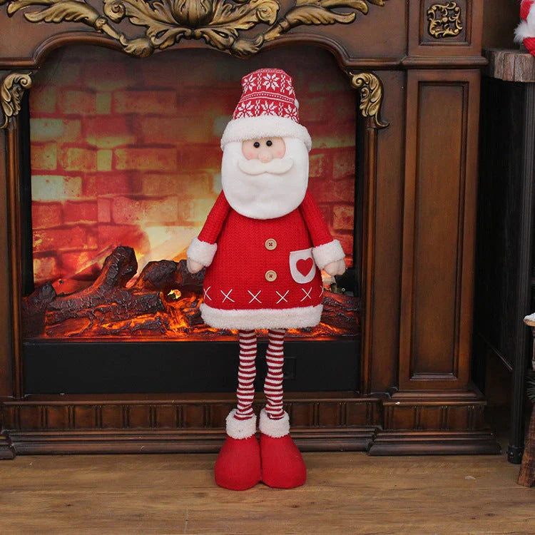 Premium telescopic Christmas figures in various designs, including an elderly man, snowman, and deer, for festive home decor