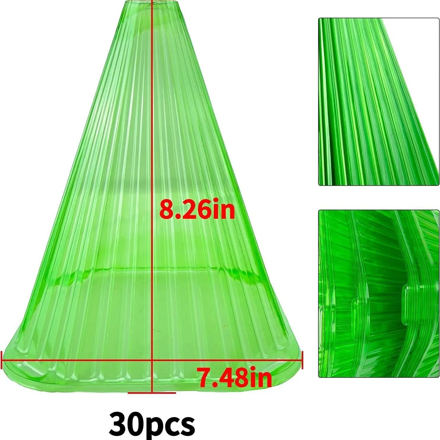 Reusable square bell jar plastic plant cover protecting a young plant in garden soil