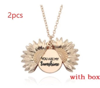 Sunflower Double Lettering Necklace in ancient gold, silver, and rose gold with adjustable chain