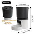 4-litre smart pet feeder with smartphone app showing remote control and video feed.
