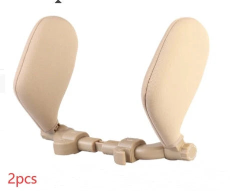 Adjustable car seat headrest pillow with memory foam for neck support during travel