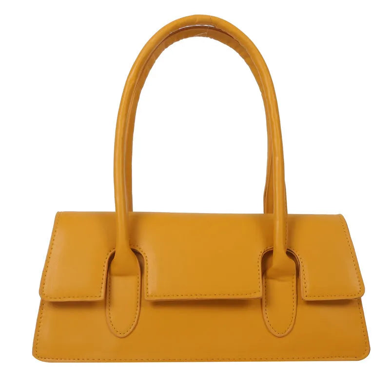 Women's small square shoulder bag in PU leather with single strap and document compartment interior