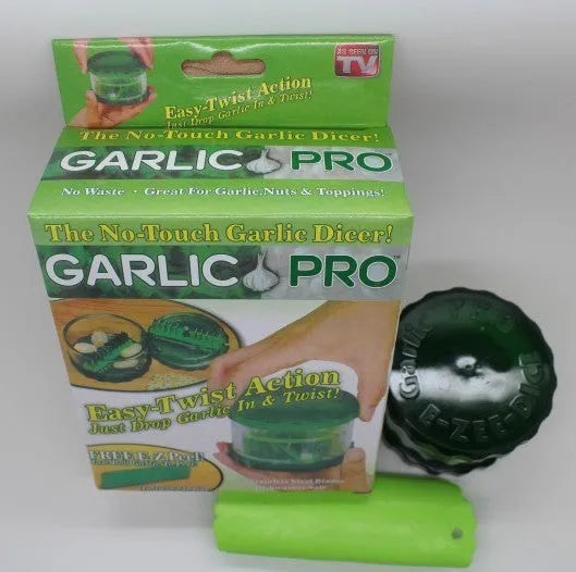 Green transparent PP plastic garlic peeler kitchen gadget measuring 8.5cm.