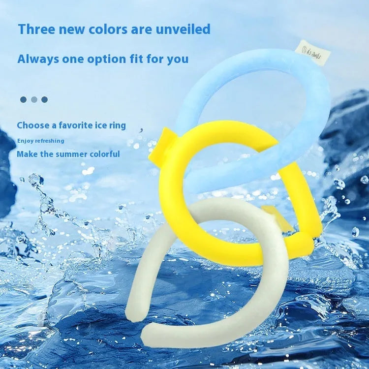Cooling neck hanging ice ring in PVC fabric available in multiple colours with temperature options