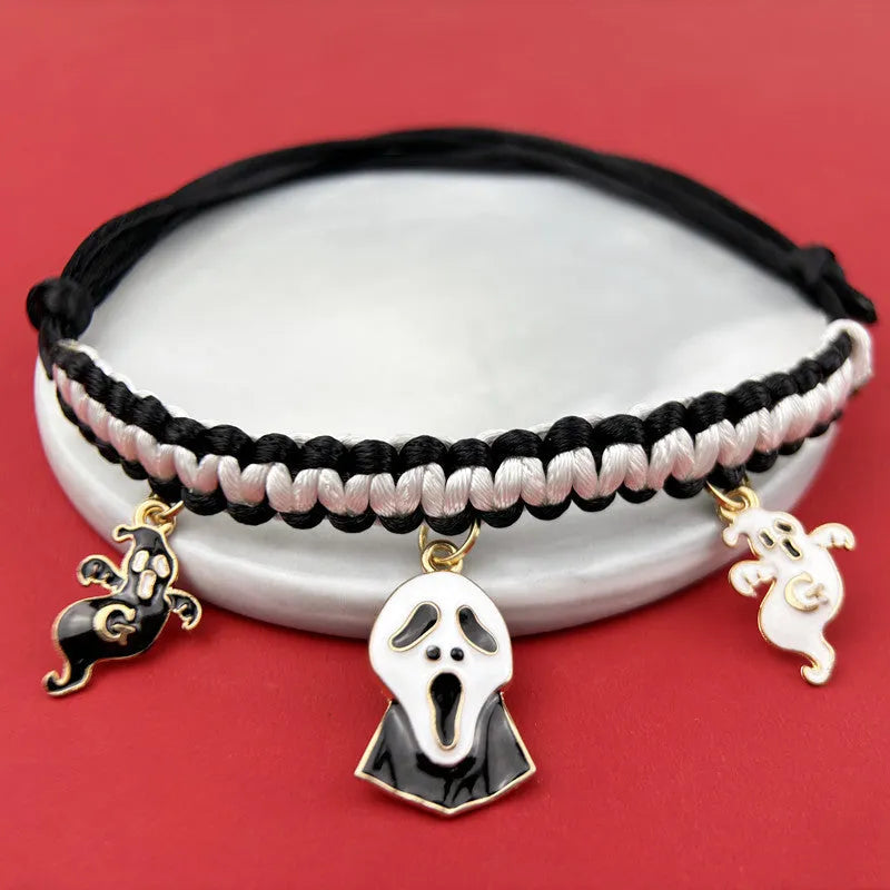 Halloween pet collar decoration with zinc alloy charm on adjustable collar