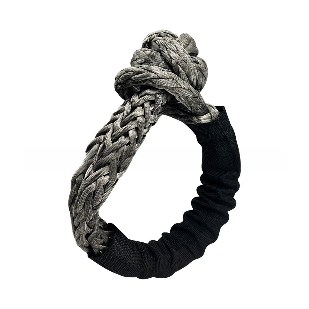 Polymer soft shackle trailer rope with 12mm diameter shown in various colour options