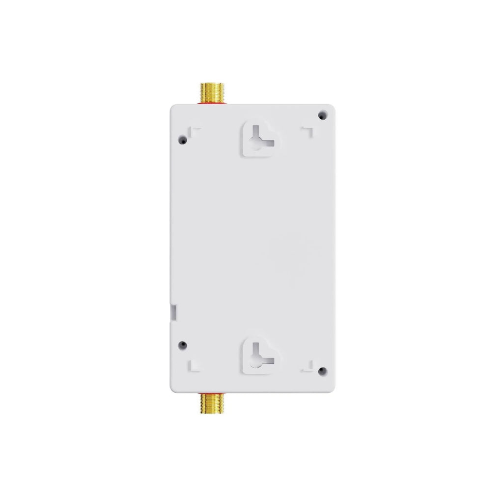 Gold instantaneous electric water heater unit with a separate white touch remote control and LED display