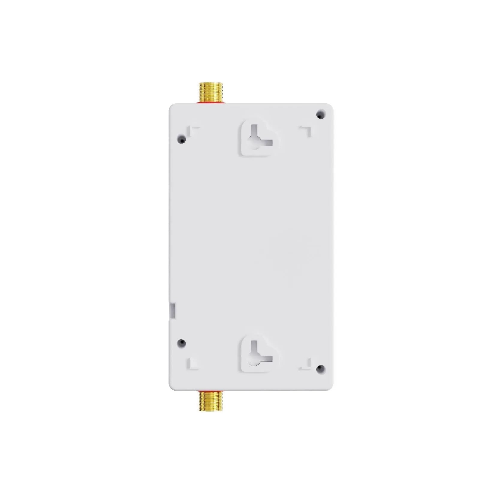 Gold instantaneous electric water heater unit with a separate white touch remote control and LED display
