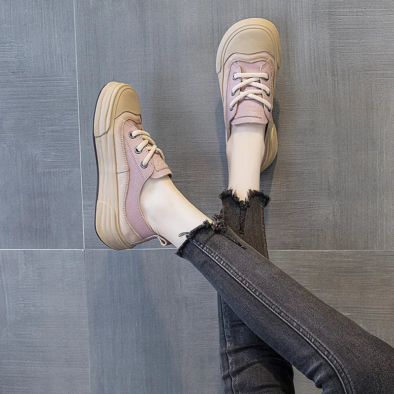 Women's matcha green leather platform sneakers with high ankle cut and lace-up front.