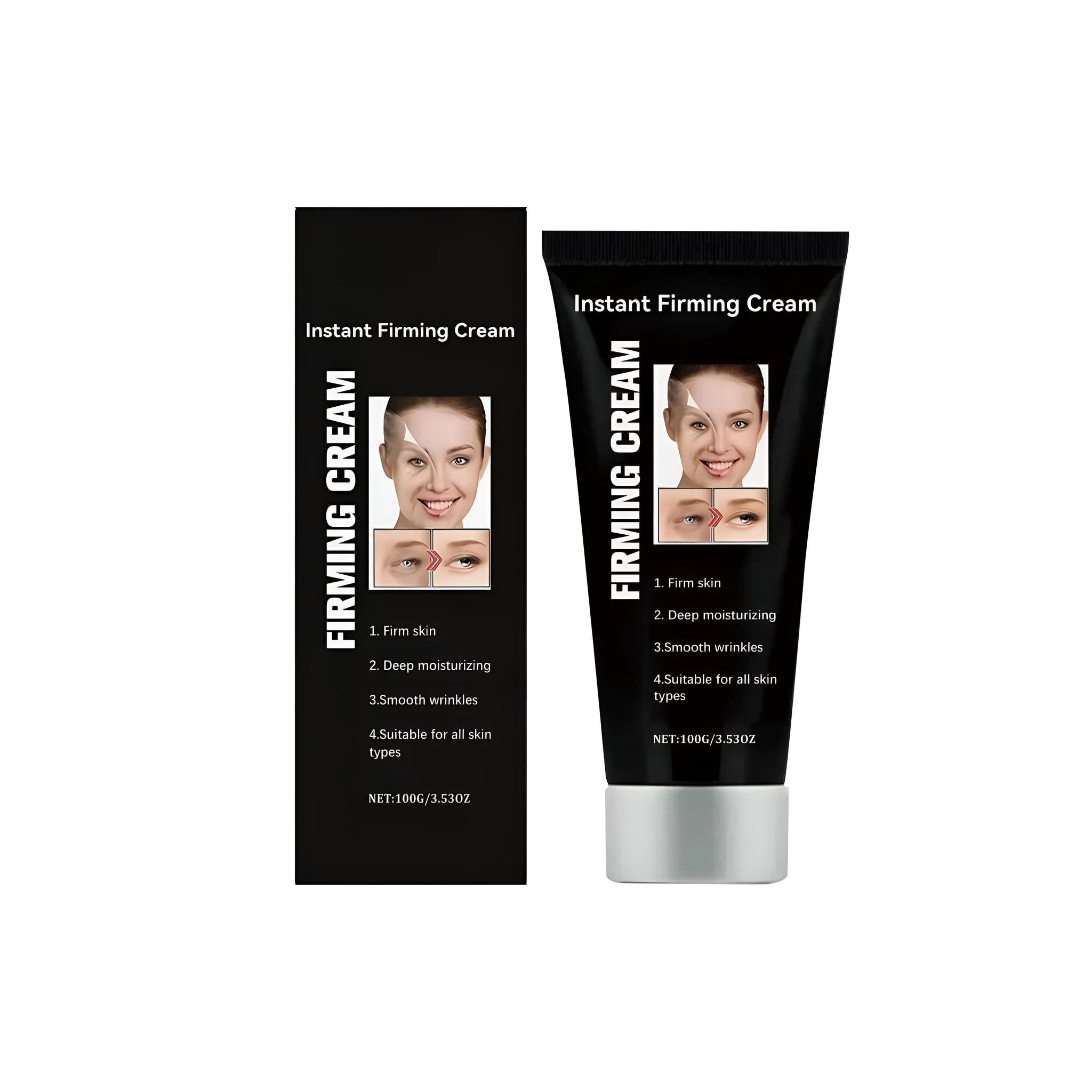 100g container of anti wrinkle firming and moisturising cream with vitamin C and E