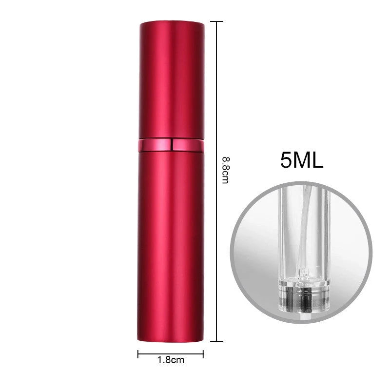 Compact perfume vaporizer in various colours with leak-proof design for travel