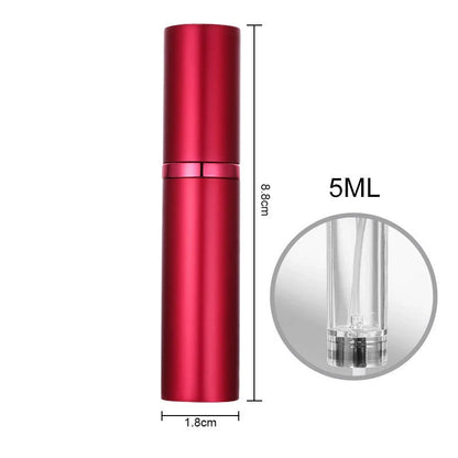 Compact perfume vaporizer in various colours with leak-proof design for travel