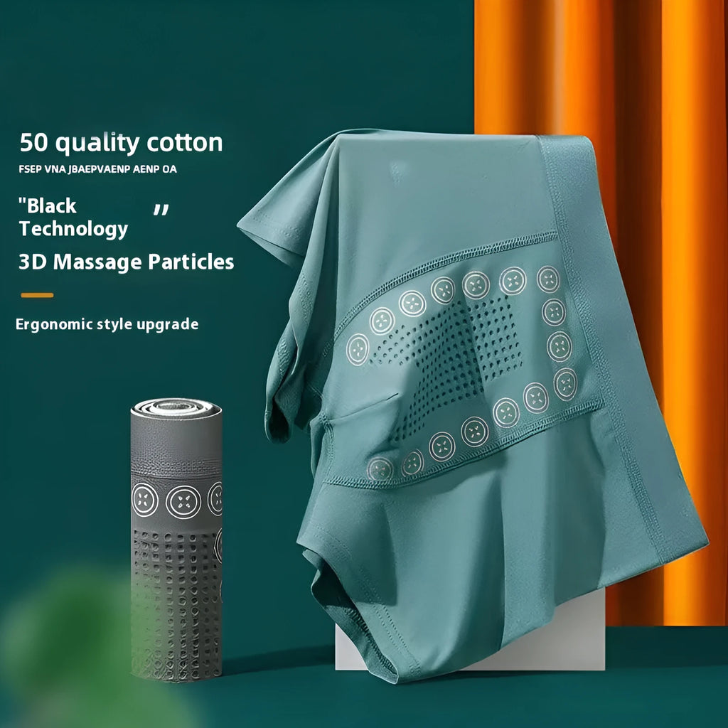 Men's milk silk underwear with massage particles in mid-waist design showing colour options