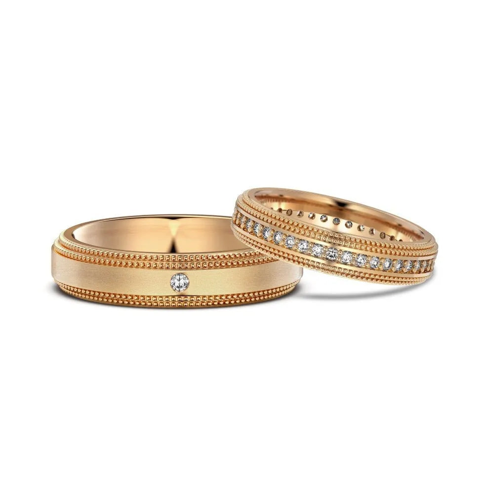 S925 sterling silver couple rings geometric design electroplated finish platinum colour side view