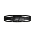 Black nylon child safety seat 5-point harness buckle lock clip measuring 14.5cm by 4cm