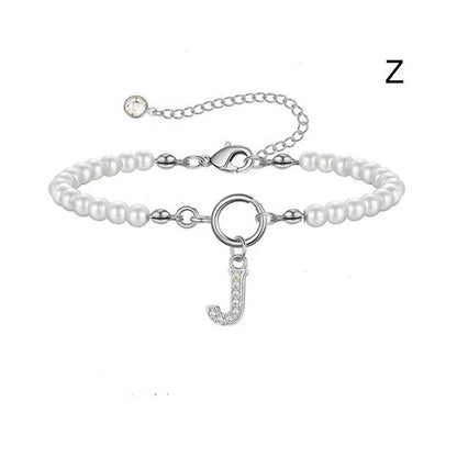 2024 personalised initial pearl bracelet for women with toggle clasp