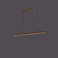 Japanese style solid wood strip lamp chandelier with walnut finish and PVC shade