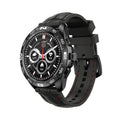 Smart watch with touchscreen display showing health metrics on adjustable silicone wristband