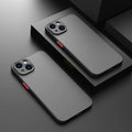 Frosted hard iPhone case with fine hole texture on back, shown in dark night green colour.