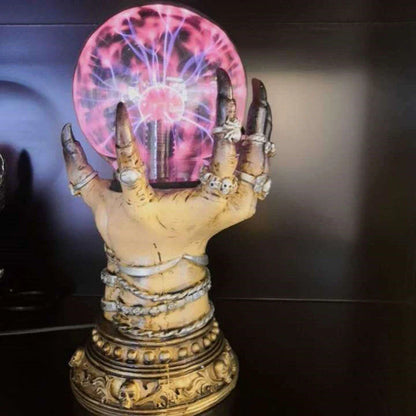 Spellbinding crystal ball with lightning effects, perfect for home decor and Halloween parties