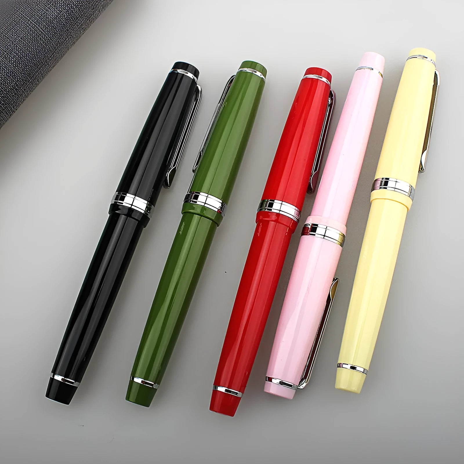 Resin business pen with stainless steel writing tip in various colour options with gold or silver clip