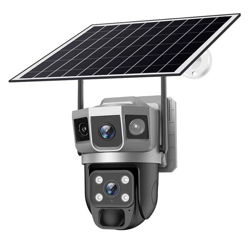 V380 outdoor HD security camera with solar panel and double light night vision