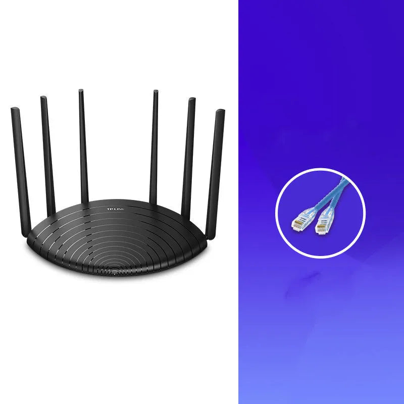 AC1900 Gigabit wireless router with display panel showing connection status indicators