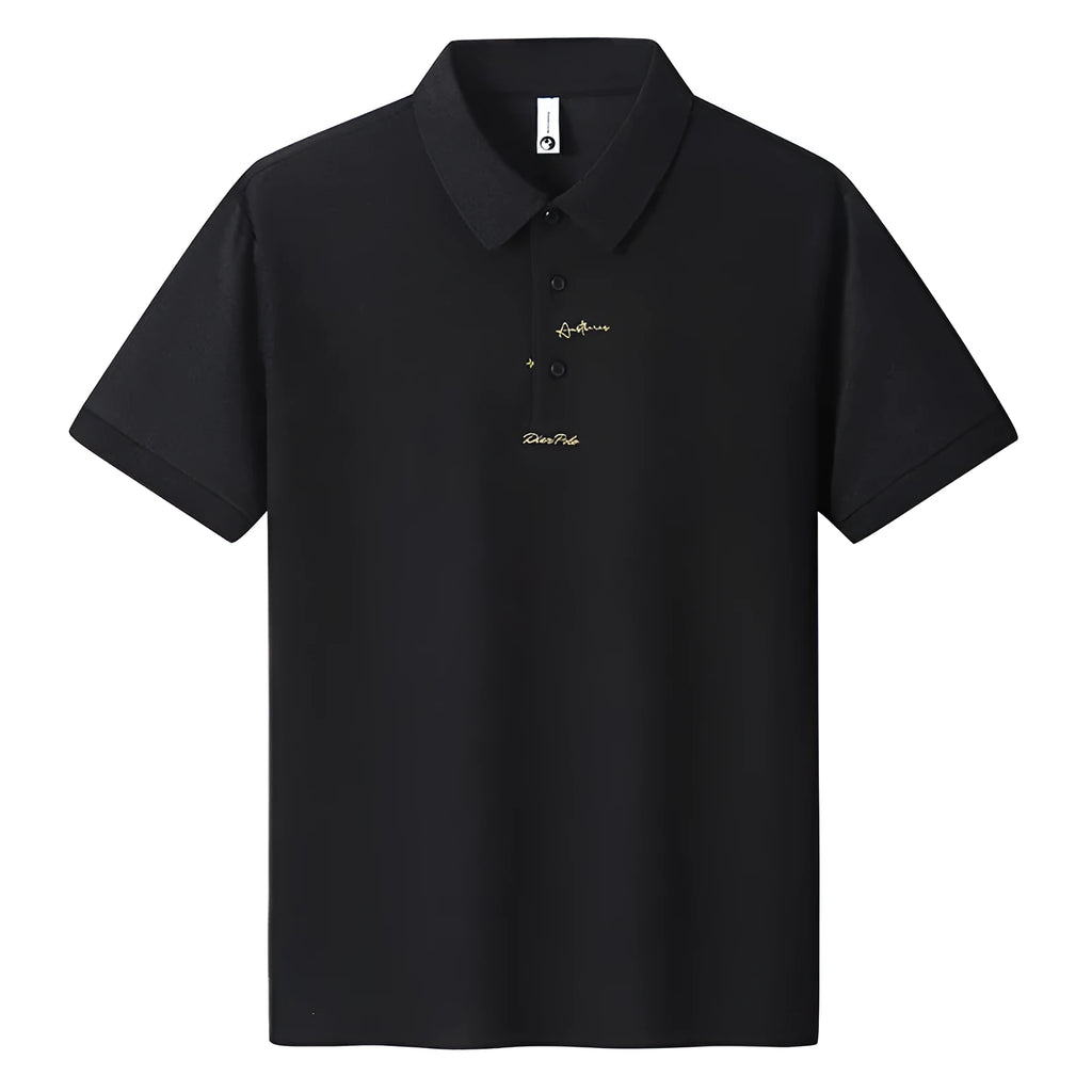 Men's loose fit cotton T-shirt with a casual letter print, shown in multiple colour options.