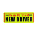 Personalised reflective novice driver bumper sticker, acrylic, 22.5 x 8.5 cm, on a car rear bumper
