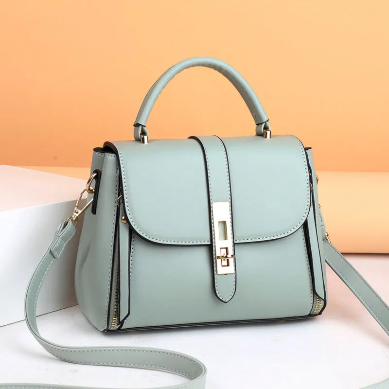 Soft PU leather women's messenger bag in square vertical design with single shoulder strap