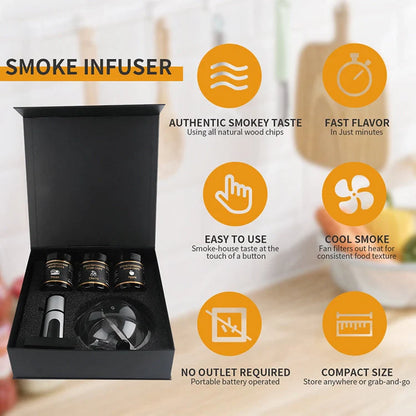 Compact charcoal smoking set for authentic flavours, dimensions 290x290x87mm