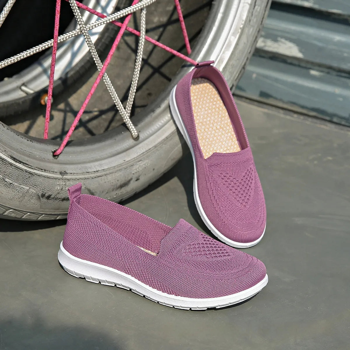 Women's plus size casual canvas shoes with mesh lining in multiple colour options