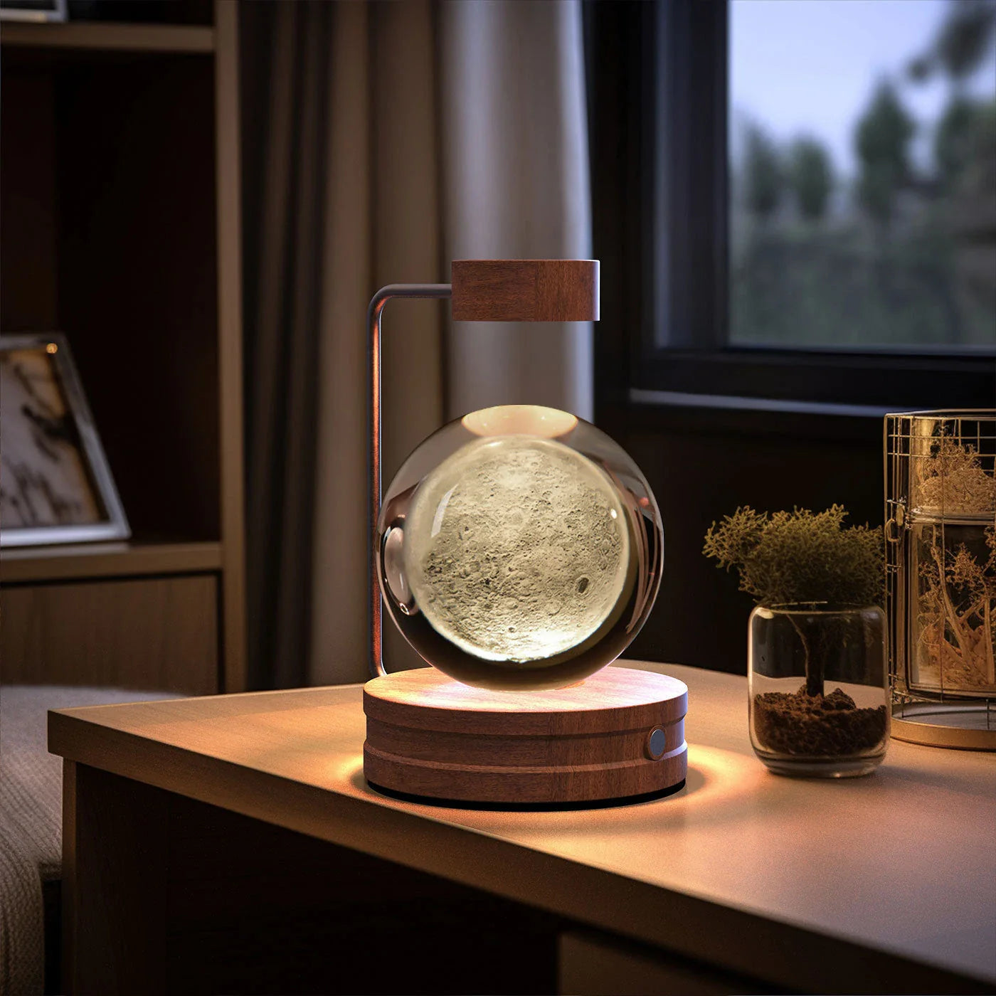 Dazzling crystal ball nightlight with captivating cosmic designs, creating a warm, soothing ambiance in your home