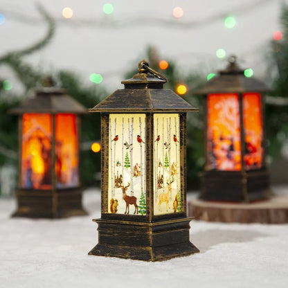 Christmas Santa Claus LED night light battery-powered hanging lantern for festive decoration