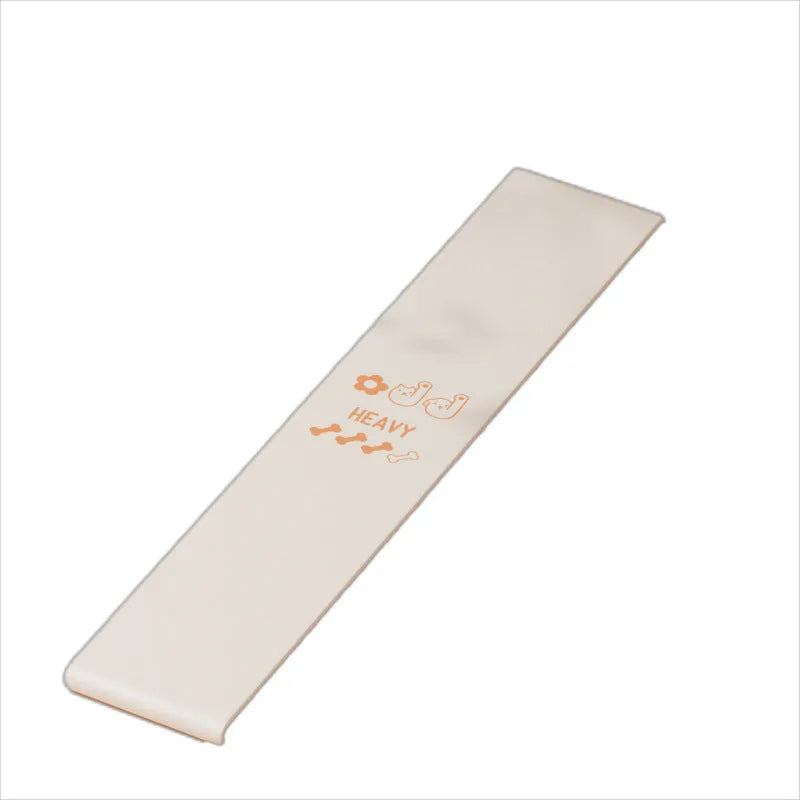 Colour-coded elastic resistance band showing pink, orange, beige, and green options for fitness and yoga