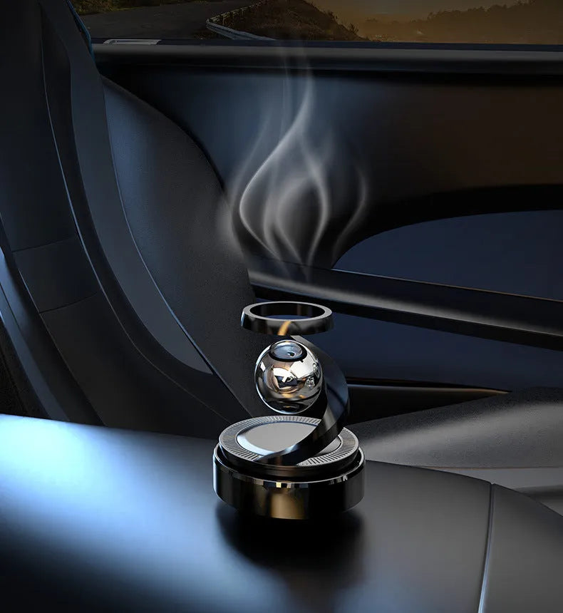 Solar-powered car aromatherapy diffuser dashboard ornament with fragrance options