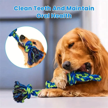 Heavy-duty cotton rope dog toys for large breeds with dental health benefits