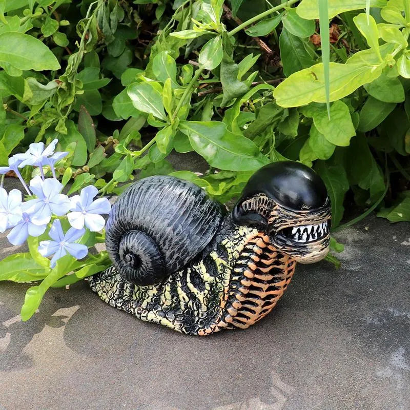 Modern minimalist snail sculpture crafted from solid resin for garden and indoor decoration