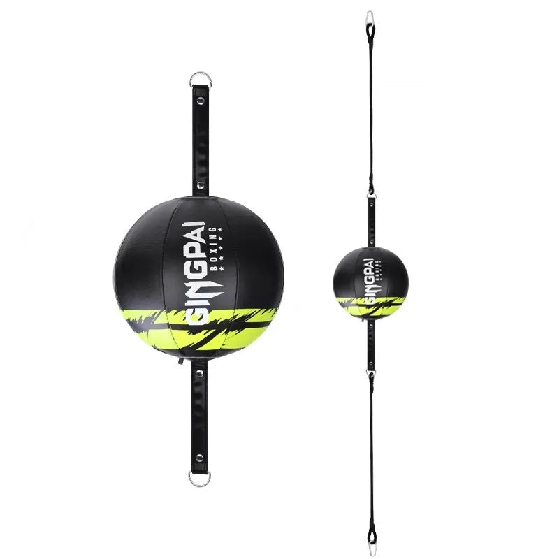 PU hanging boxing speed ball for reaction training in black, green, and white colour options.