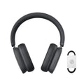 Active noise reduction Bluetooth 5.2 headset in beige with head-mounted design and microphone