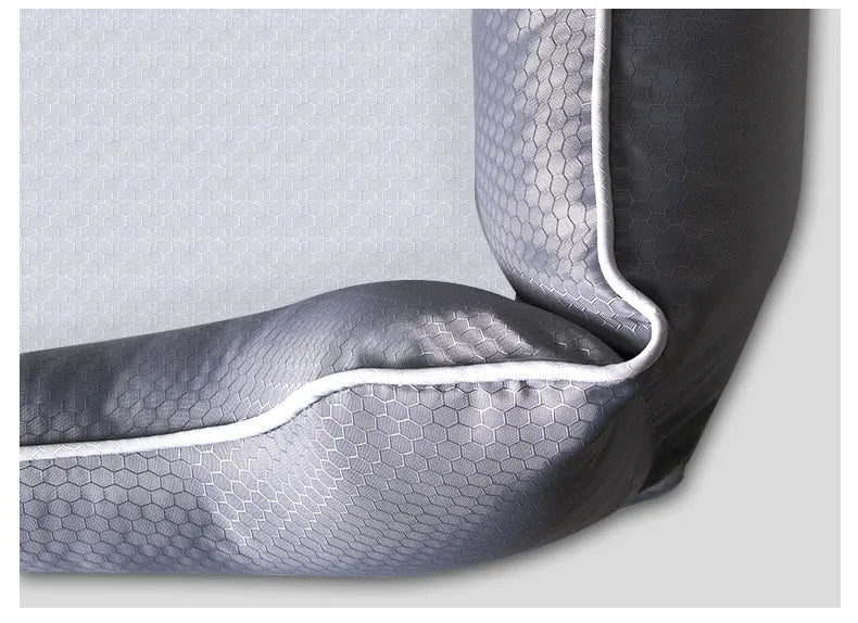 Dark grey removable non-stick pet bed for dogs and cats, side view