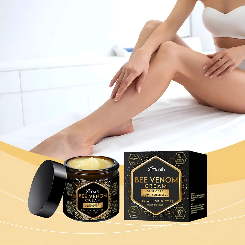 60g jar of moisturising skincare cream with mint leaf, bee venom, and tea tree oil.