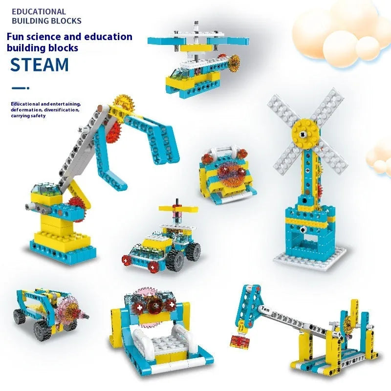 Three-in-one building block set compatible with Lego, plastic, 50-78 pieces, model measures 15x18x6 cm, colour box packaging