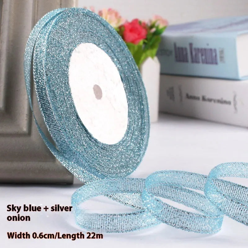 A roll of narrow 0.6cm wide polyester ribbon in a chosen colour from a palette of 23 options.