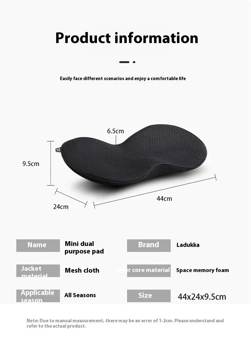 Flat black memory foam car height adjustment cushion on vehicle seat