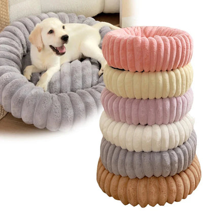 Round plush pet kennel for dogs in various colours and sizes