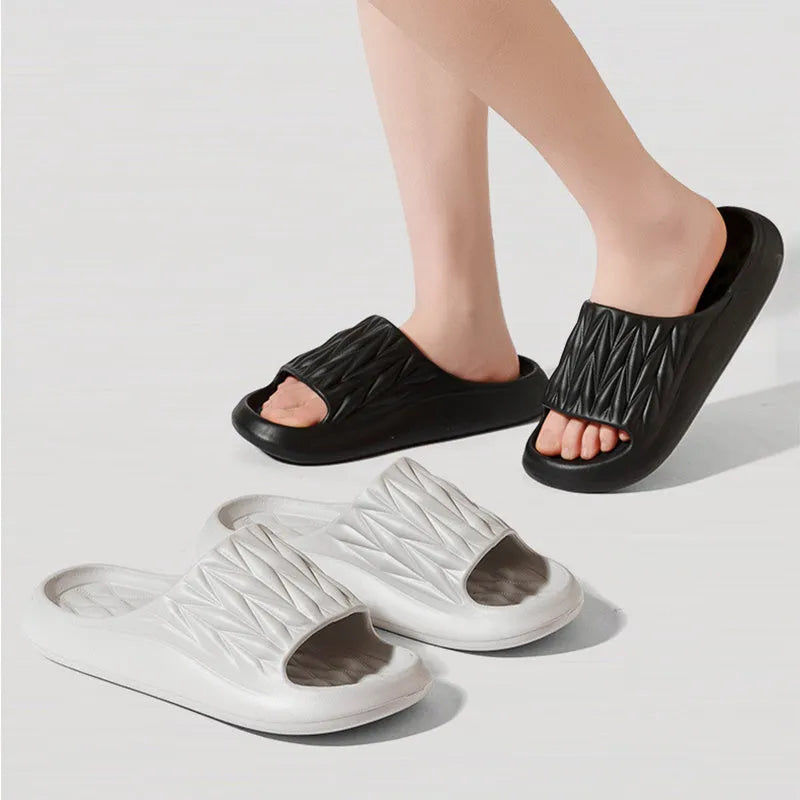 Leaf texture design EVA household slippers in various colours with non-slip and anti-odor features