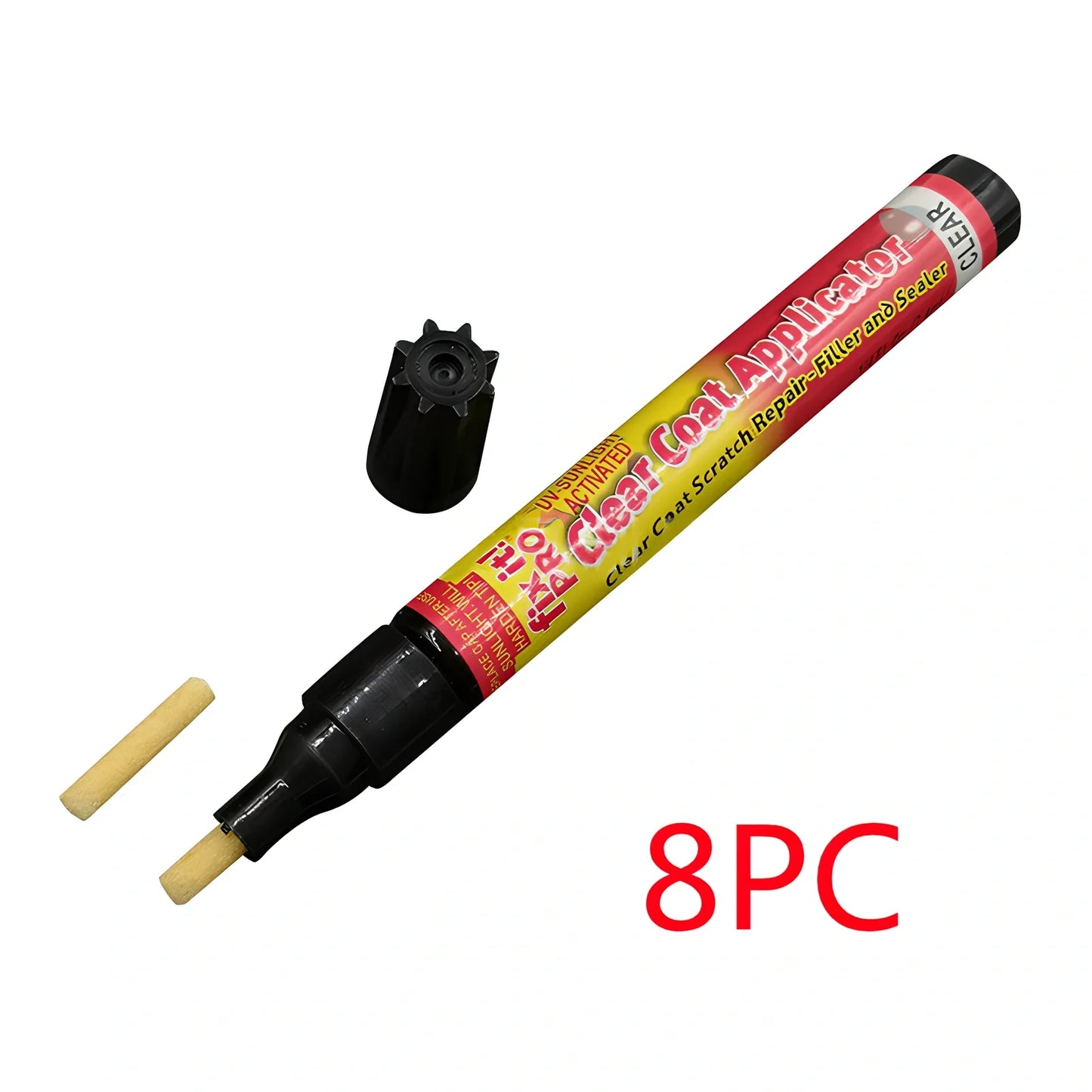 Transoceanic car touch-up pen in aluminium tube for scratch repair, clear resin filler, 12cm length