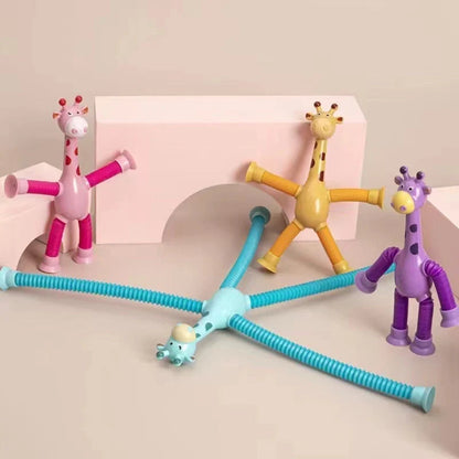 Giraffe Tubes Sensory Toys in various colors for stress relief and sensory play